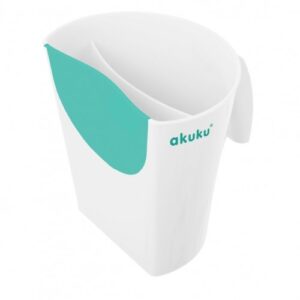 Akuku hajöblítő pohár szilikon peremmel - Fehér/menta