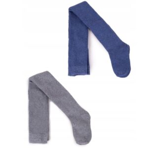 Egyszínű pamut baba harisnyanadrág (104/110 cm) - Grafitszürke/denim kék