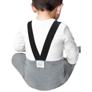 Egyszínű macis baba harisnyanadrág nadrágtartóval - Szürke (80-98 cm)