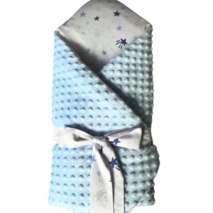 Kókuszpólya minky/pamut 70 x 70 cm - Kék csillagos