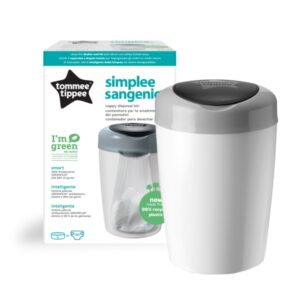 Tommee Tippee Simple Sangenic használt pelenkacsomagoló/tároló kuka + kazetta