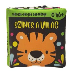Csörgős-zörgős textil babakönyv - Színes a világ