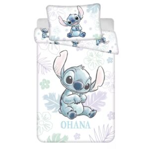 Pamut ovis ágynemű huzat 100 x 135 cm - Disney Lilo és Stitch, A csillagkutya Ohana White