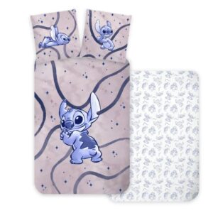 Pamut ovis ágynemű huzat 100 x 135 cm - Disney Lilo és Stitch, A csillagkutya Stellar Waves