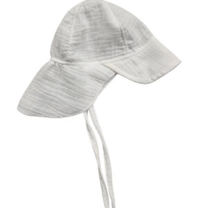 Duplagéz nyári vékony szafari babasapka - Hófehér (44 cm fejkörfogat)