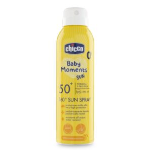 Chicco gyermek 360° napozóspray SPF50+ 150 ml - Újszülött kortól