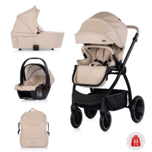 Chipolino Prestige 3in1 multifunkciós babakocsi - Latte bézs RAKTÁRON