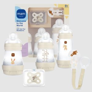 MAM Ajándék újszülött kezdő szett, anti-colic önsterilizáló cumisüvegekkel – Bézs nyuszi