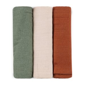 Petite & Mars Bambusz muszlin 3 db-os pelenka szett 68 x 68 cm -  Moussy Earth Tones