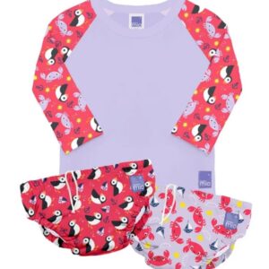 Bambino Mio baba fürdőruha szett 5-7 kg - Lila tengerpart